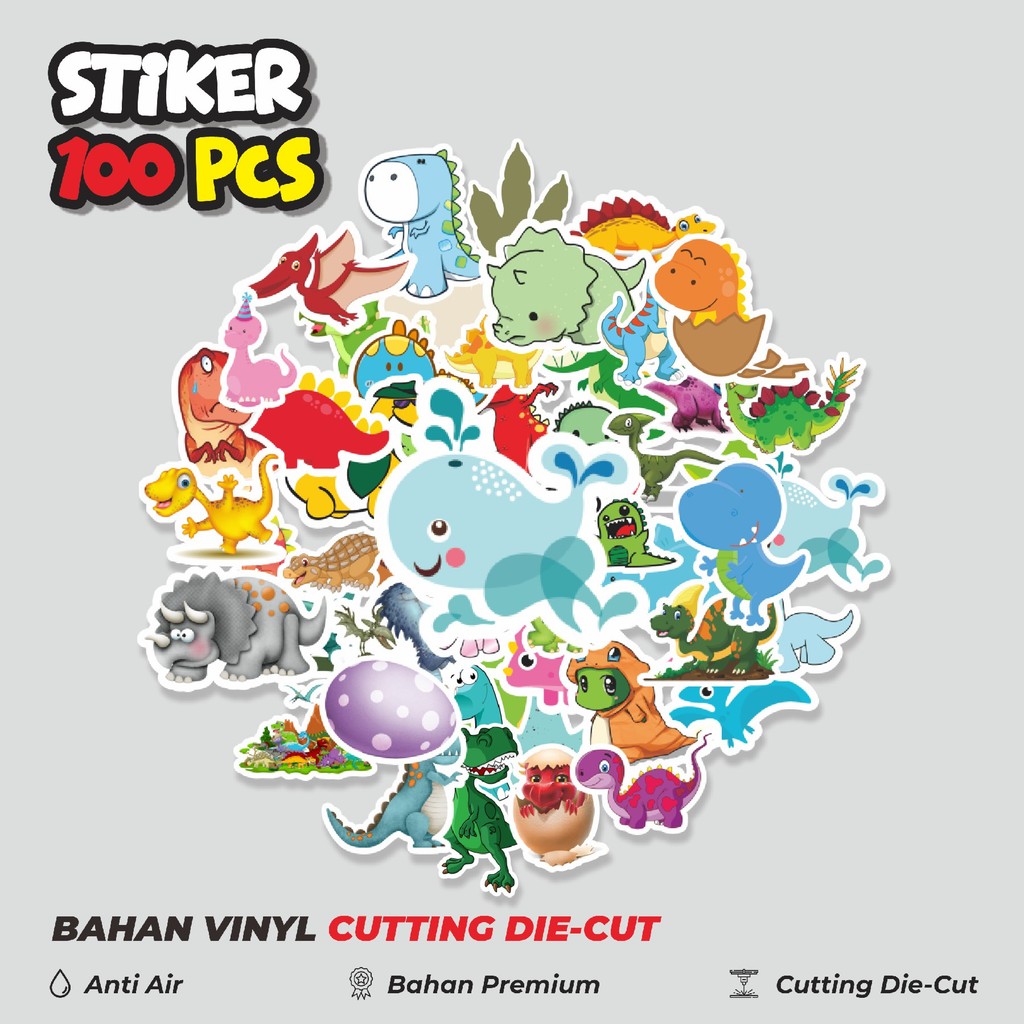 

Terbaru! 50 pcs Stiker Baby Dinosaur (Bayi Dinosaurus) Dekorasi Lucu Kreatif untuk Notebook, Skateboard, HP