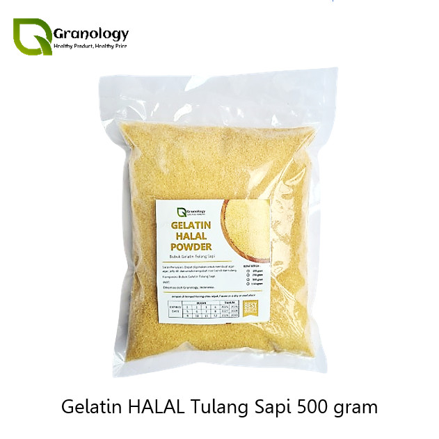 

Gelatin Bubuk Halal Premium Import (500 gram) by Granology