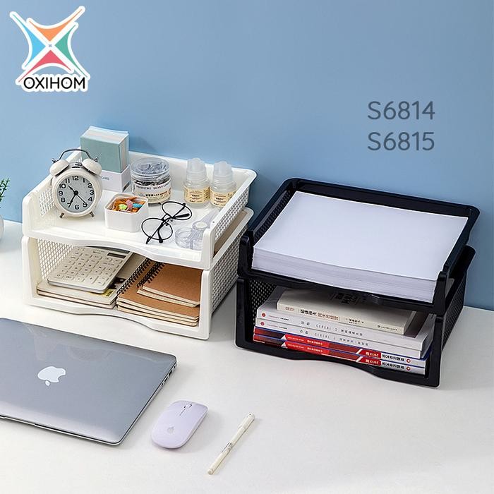 

Promo Oxihom Rak Susun Rak Dokumen Kertas Stationary Plastik Stackable Tray Alat Desk - s6813, white Terlaris