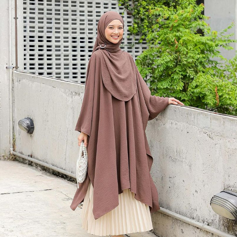 Amira Tunik - Kaftan - Tunik Batwing - Gamis Polos Modern - Kaftan Abaya (Tunik Only) -  Size M - XX