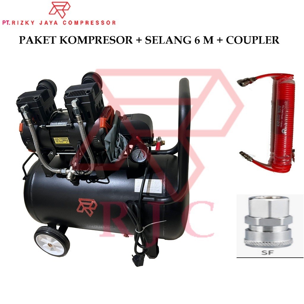 Kompresor Angin Oilless 2hp 50 Liter RJC kompresor Angin Silent 2 hp 50l kompresor listrik oiless RJ