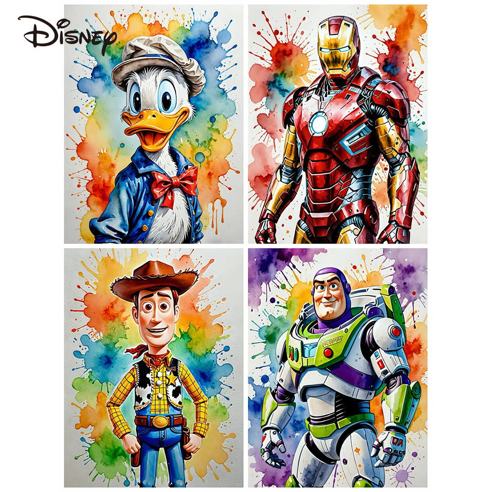 

Disney Pictures By Numbers Donald Duck DIY Paint Kit for Adults Toy Story Cartoon Rabbit Oil Painting Iron Man Child Gift