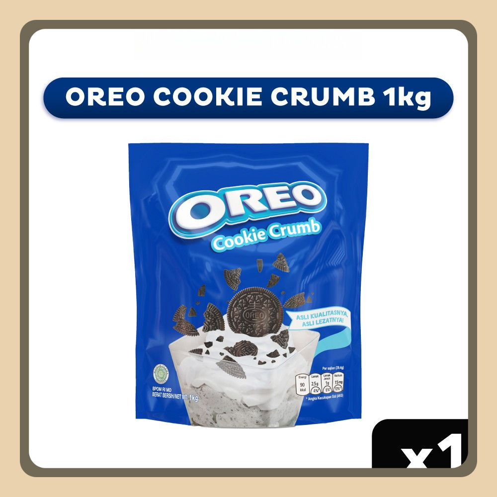 

Oreo Biskuit Cookie Crumb Pouch 1kg, Untuk memasak Kue dan Roti dengan mudah