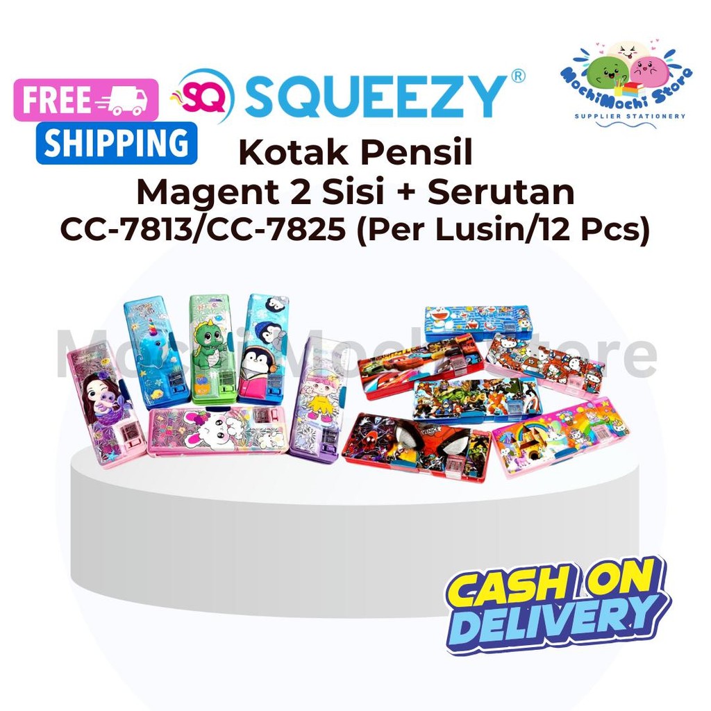 

PER 12 PCS Kotak Pensil Magnet 2 Sisi + Serutan CC-7813 / CC-7825 | Kotak Pensil Plus Serutan | Tempat Pensil | Tempat Pensil Magnet | CC-7813