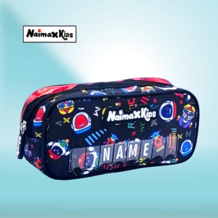 

[Promo] Pencil Case Custom Nama | Naimax kids Pencil Case Anak Laki-Laki - Robotic