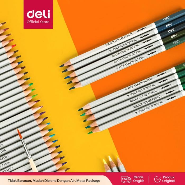 

TERLARIS! Deli Pensil Warna Cat Air / Watercolor Pencil - 72C Warna/color 6524