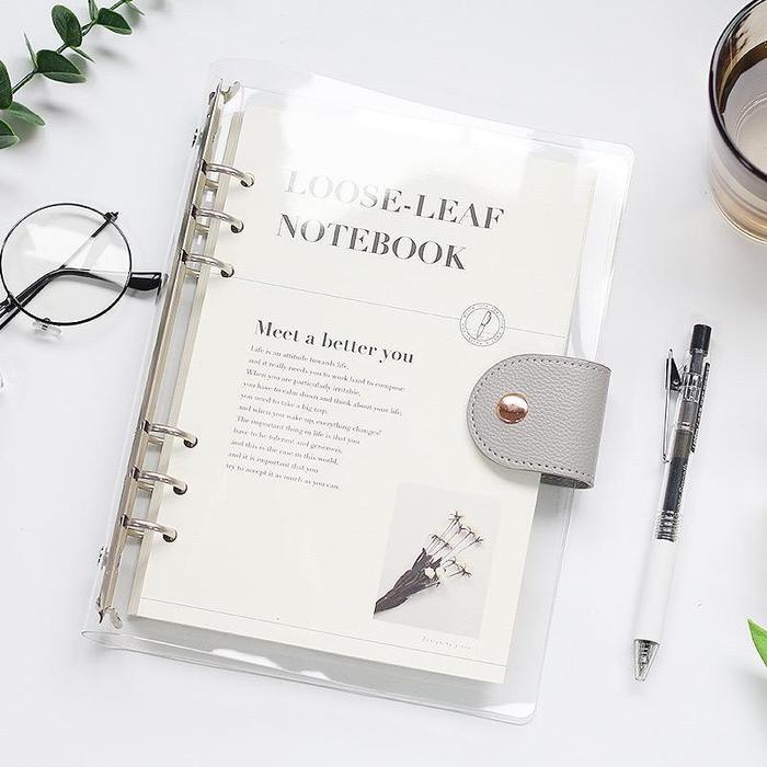 

TERLARIS! [MILOLI] Elegant Binder A5 Binder A6 Transparan Binder with Clip Note Book Loose Leaf Rose Gold Binder - E0036 - A5 GREEN, ELEGANT BINDER