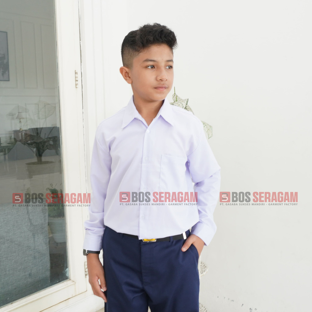 

BOS SERAGAM Kemeja Putih Polos Pria Lengan Panjang Wanita Sekolah Sd Smp Sma Ospek Anak Laki Laki