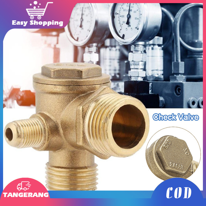 Cek Valve Satu Arah Kompresor Katup Satu Arah Check Valve Compressor 20*16*10mm Tembaga Murni