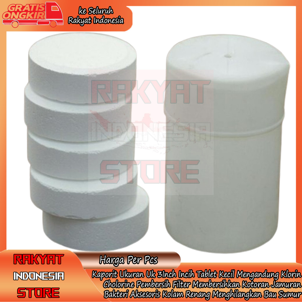 Kaporit Ukuran Uk 3 In Inch Incih Tablet Kecil Mengandung Klorin Cholorine Pembersih Air Filter Memb