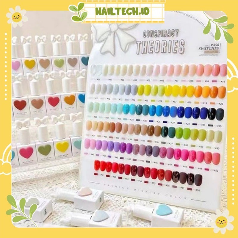Sansu Macaron 58 Color Warna UV Gel Nail Set / Kutek Gel 15ml Polish 1 Set Conspiracy Theory Botol L