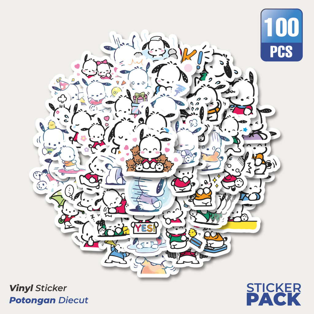 

Stiker Vinyl Stiker Kartun Pochacco Versi 1 Waterproof Aesthetic- Untuk Laptop, Motor, dan Helm - Paper Stationery Pack