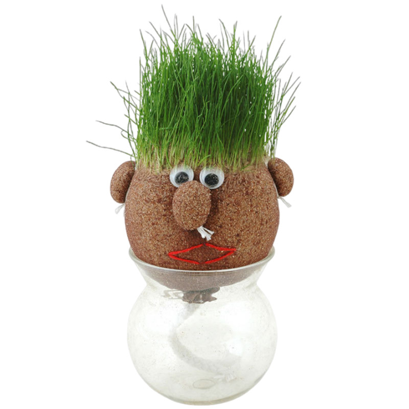 

DIY Straw Head Doll Indoor Decoration, Plant Bonsai,Office Greenery Ornament