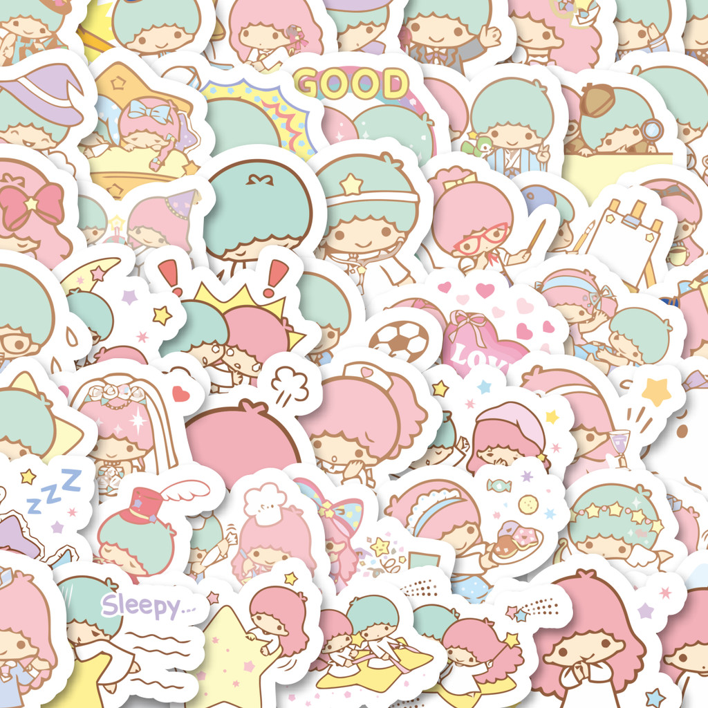 

Stiker Cutting Pack Stiker Kartun Twin star Versi 1 Isi 100Pcs Series Aesthetic Lucu Keren Untuk Koper Bahan Vynil