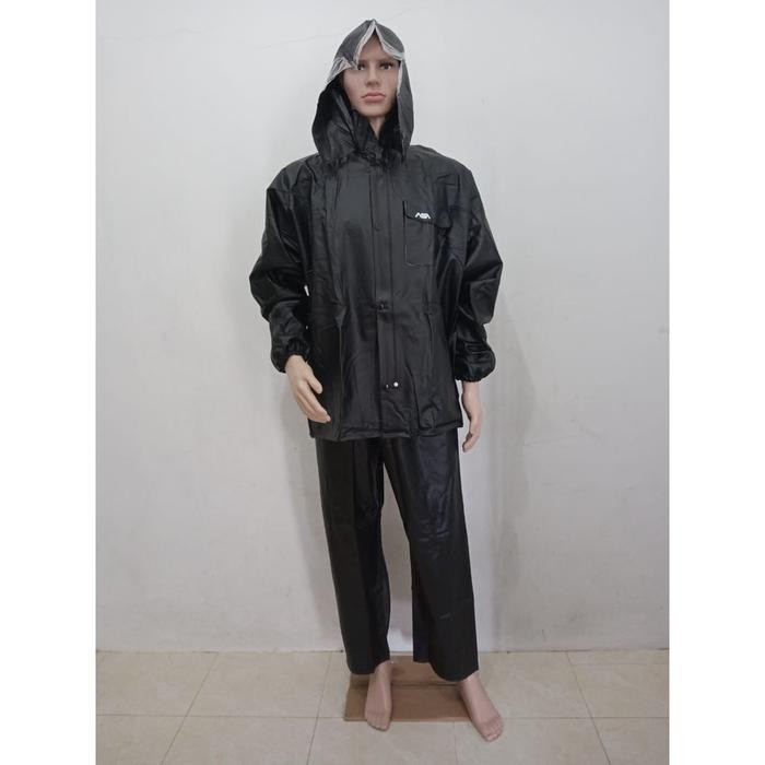 ASV Jas Hujan Karet | Mantel jas hujan ASV karet original | Jas hujan ASV karet - HITAM, L