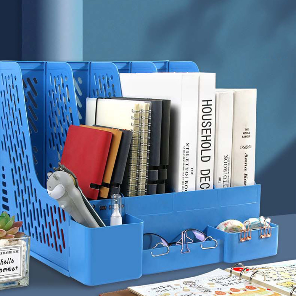 

Desk Organizer File Penyimpanan Serbaguna Rak Meja Buku Dengan Tempat Pena - FO001