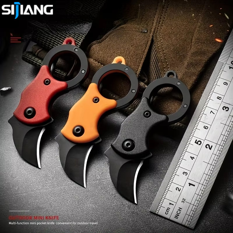 SIJIANG Pisau Saku Kecil Pria Pisau Outdoor Survival Berkemah dan Berburu Pisau Saku Portabel