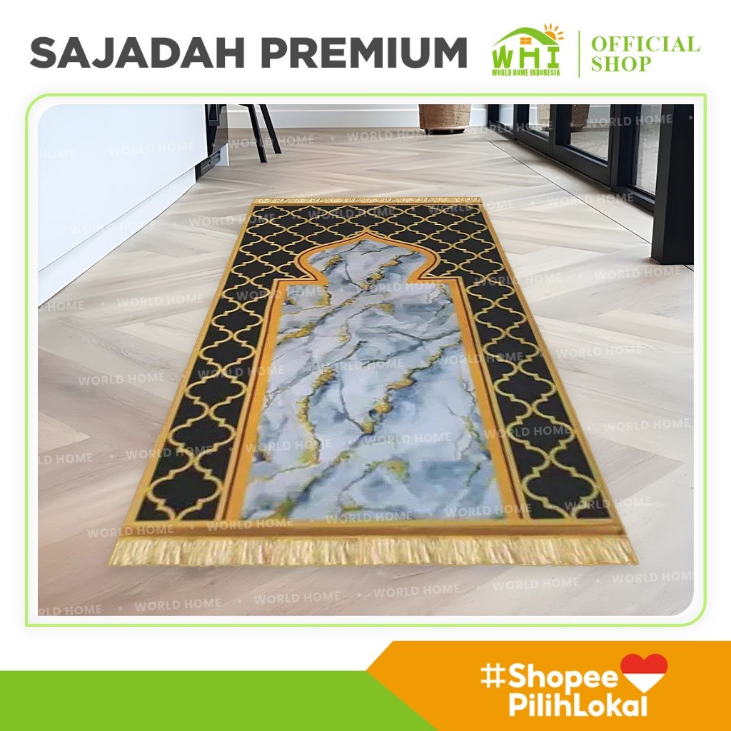 PROMO World Home Sajadah Premium Halus Lembut Empuk Ukuran 60x110 CM Sajadah Sholat JUMBO Sajadah Tu