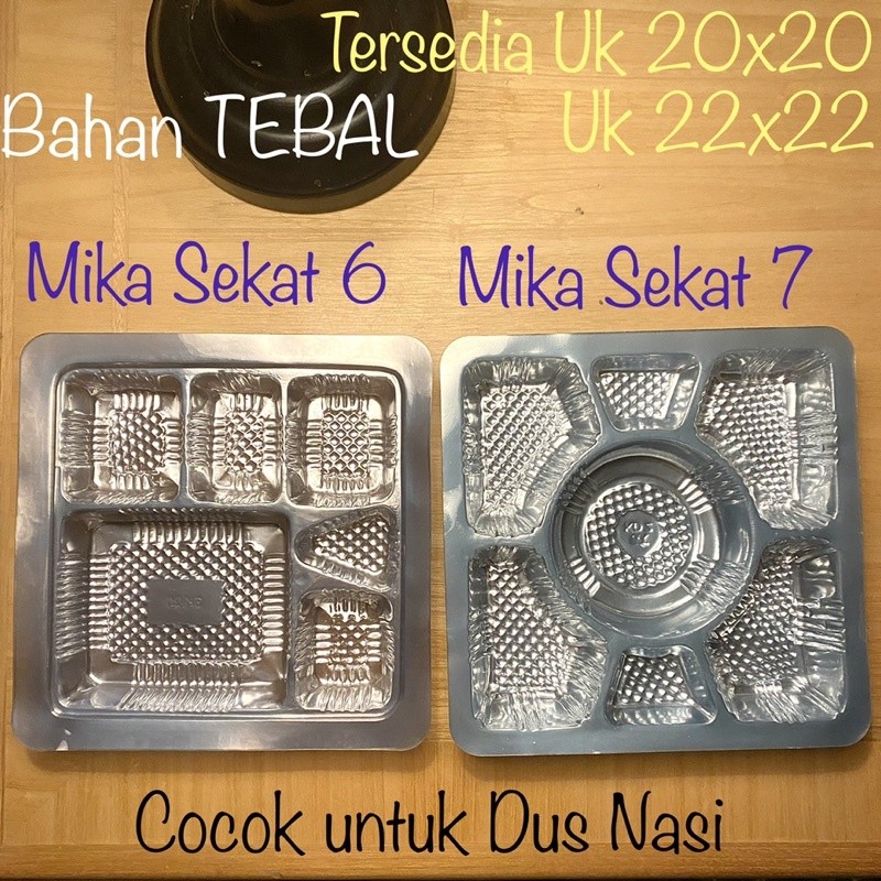 [Isi100] Mika Sekat 6 Uk 20 22 Tebal / Mika Sekat 7 Uk 20 22 Tebal untuk Dus Nasi 20x20 22x22 / Mika