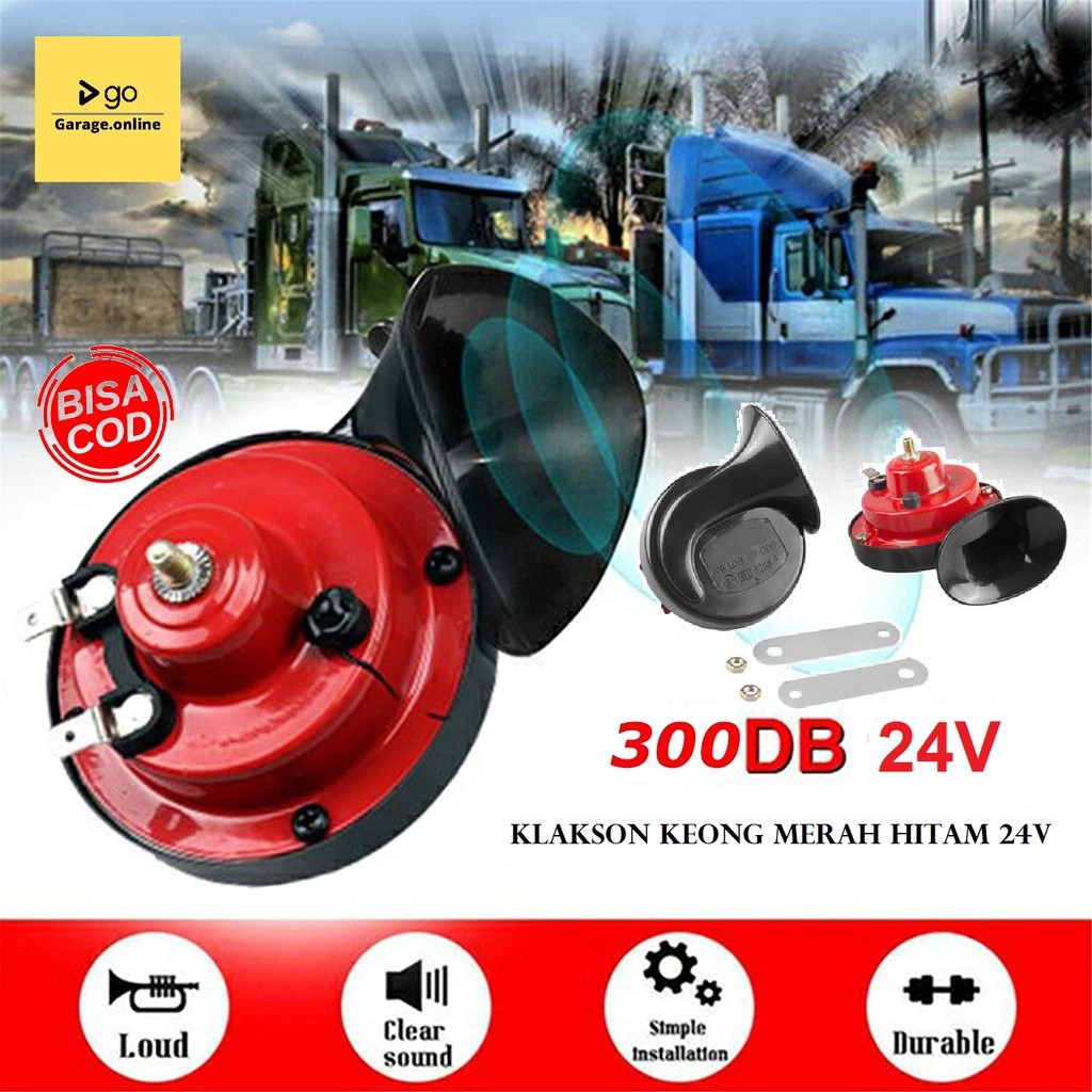 SEPASANG Klakson Keong Keras 24Volt / Horn Keong 24V  klakson TRUK BUS 24V TERLARIS