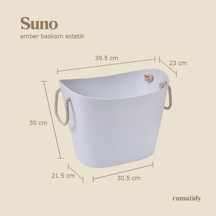 SUNO Ember Baskom Putih Estetik Nordic Style Mewah Multifungsi Peralatan Kamar Mandi Toilet Perlengk