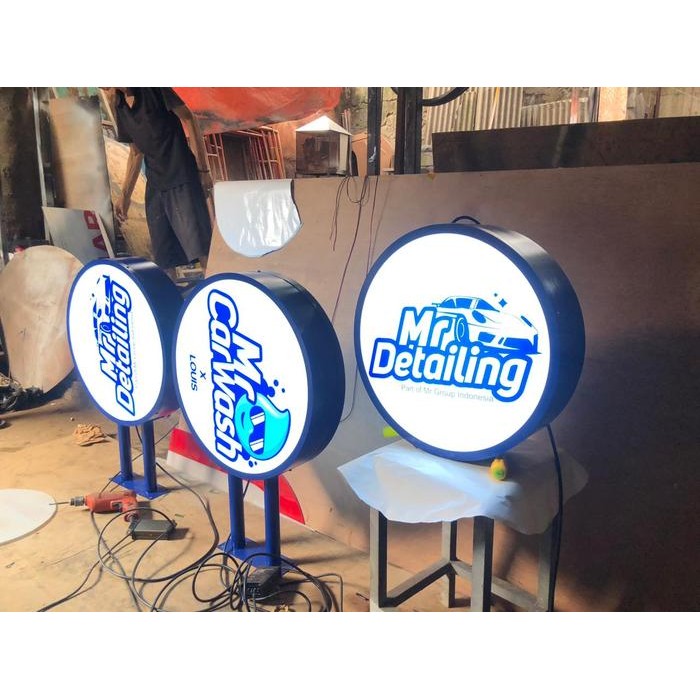 Neon Box Bulat Diameter 60cm ( 2 muka )