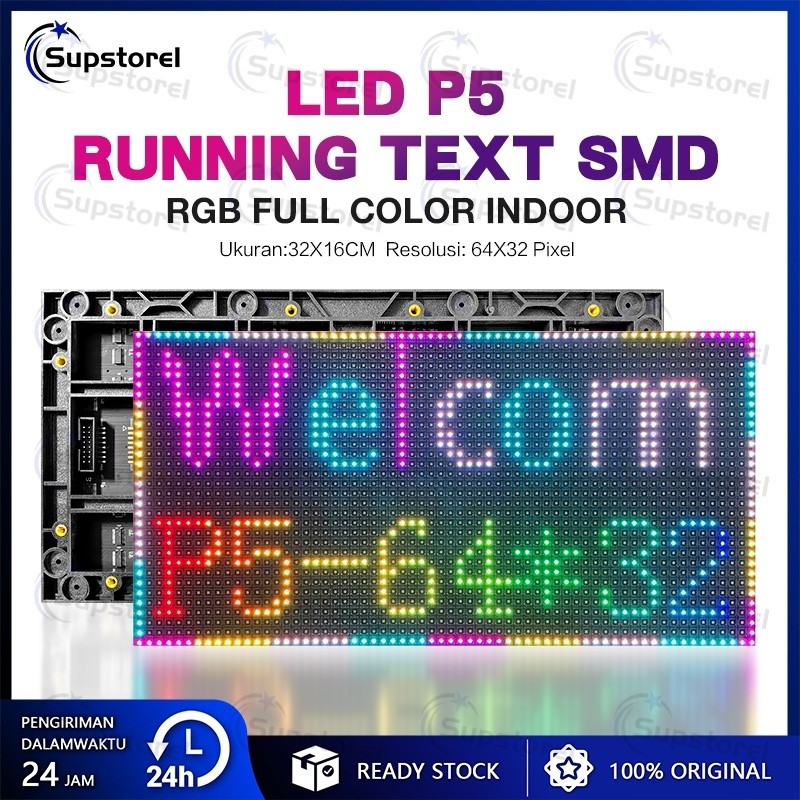 Panel Module Modul LED P5 Indoor RGB Full Color Running Text