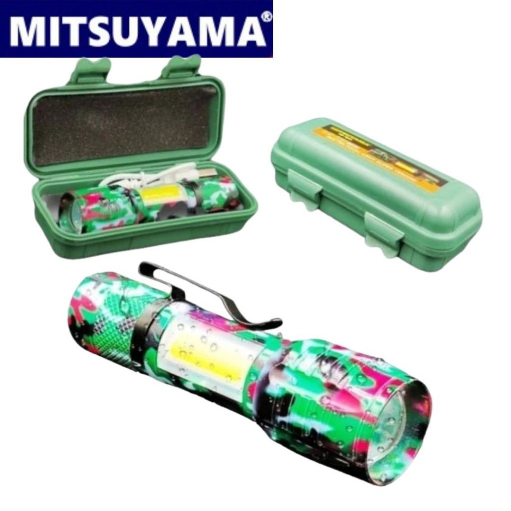 Mitsuyama MS-1233 Senter Mini Army Zoom Super Terang 800 Meter Charge - Overpast