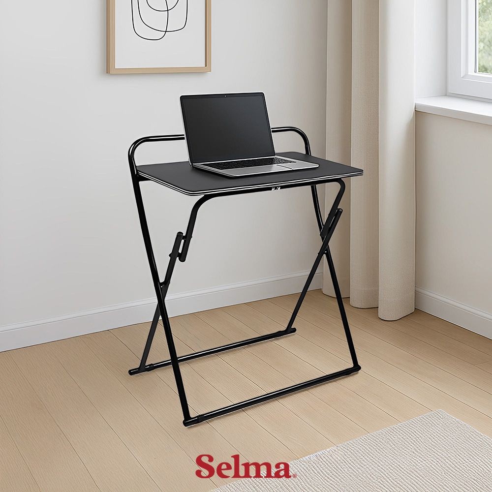 Selma Fillipo Meja Laptop Lipat - Hitam Meja Lipat Portable Meja Belajar Lesehan Meja Kecil Praktis 