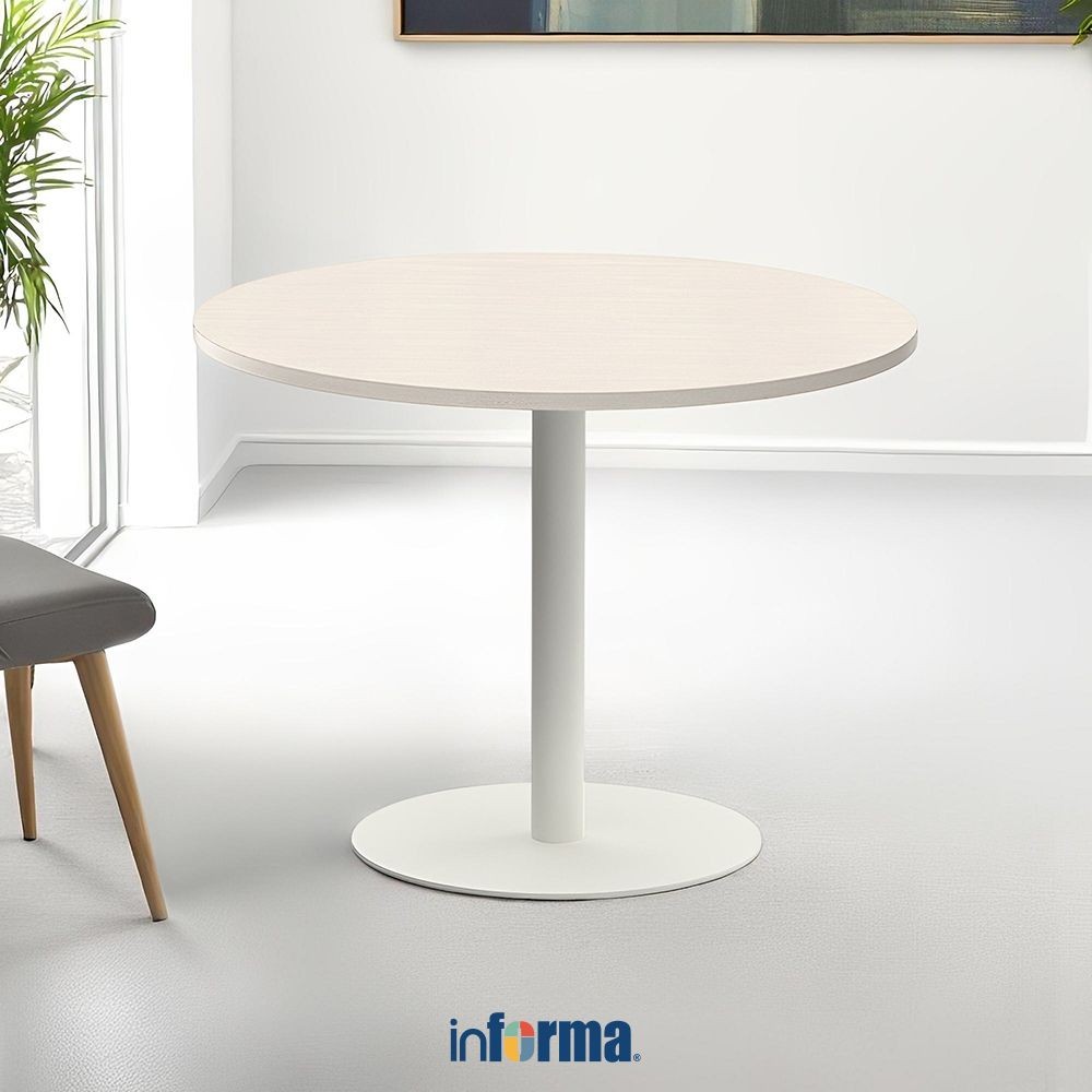 Informa Sieben Meja Rapat Round Iw - Krem Meeting Table Meja Kerja Ruang Rapat Furnitur Kantor