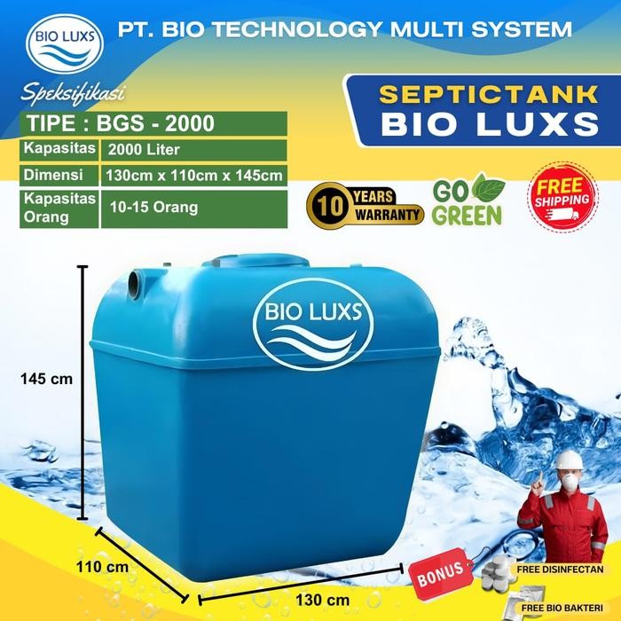 Septic Tank Bio, Biotech, Biofil, Bioluxs BGS 2000 liter