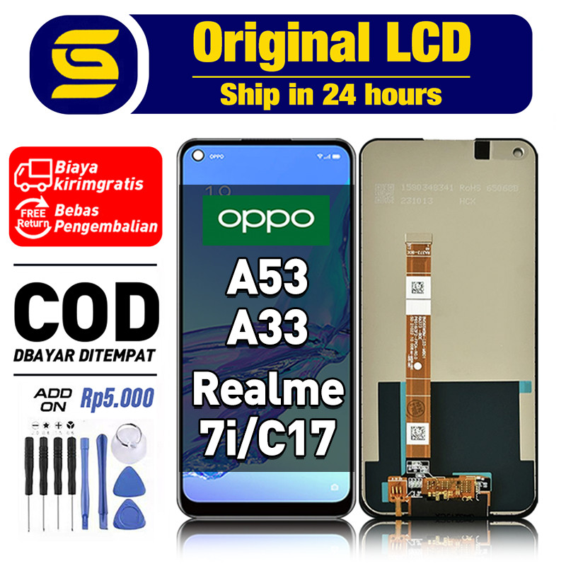 LCD OPPO A53 OPPO A33 Realme 7i Realme C17 Original fullset ori asli Touchscreen Fullset For Glass D