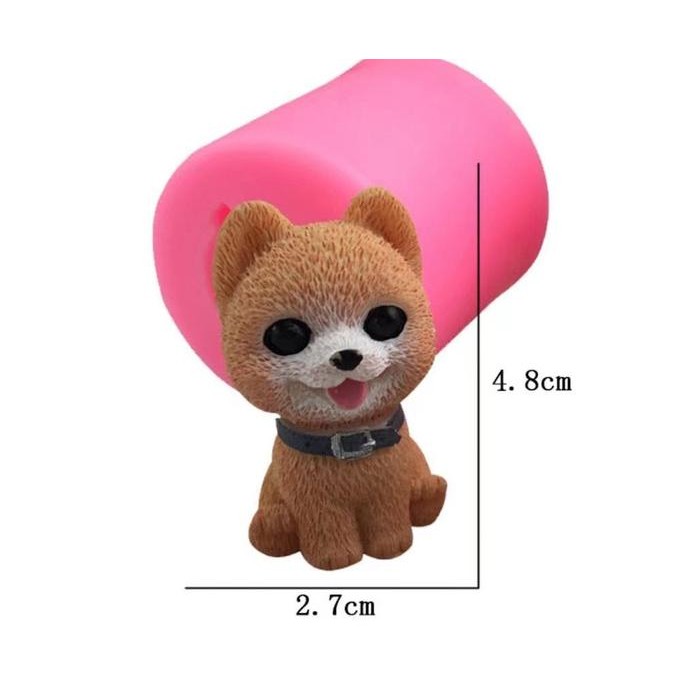 [Promo] Cetakan Silikon Fondant Anjing Cute Dog Mini Sitting 3D - Pomeranian