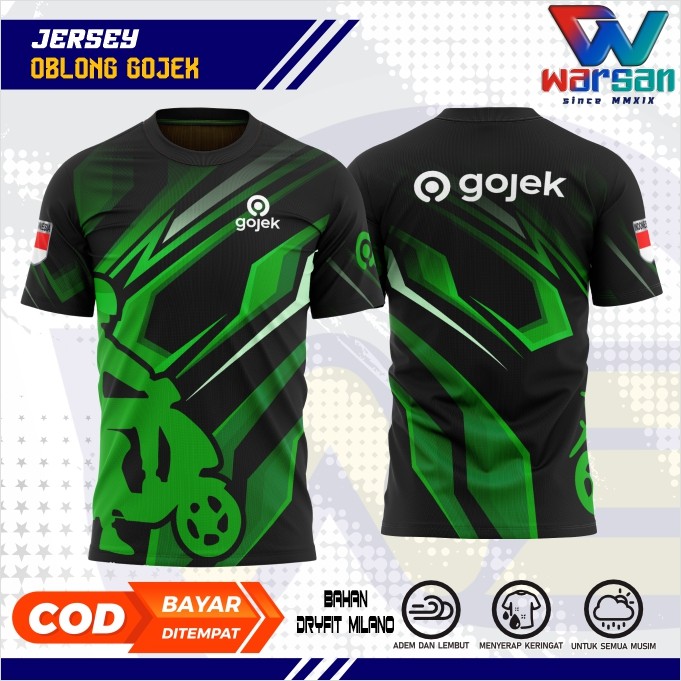 JERSEY OBLONG GOJEK FULLPRINTING / KAOS DRIVER GOJEK / JERSEY OJOL