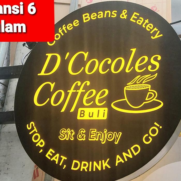 neon box bulat 50cm 2 sisi+ breked