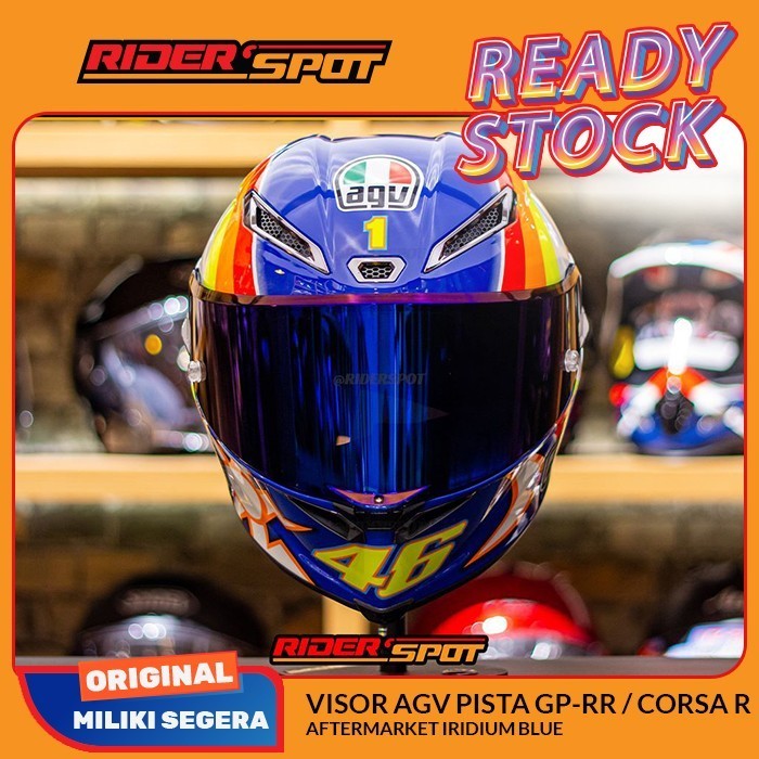 Kaca Visor Aftermarket untuk Helm AGV Pista Blue Aftermarket Visor Mirror