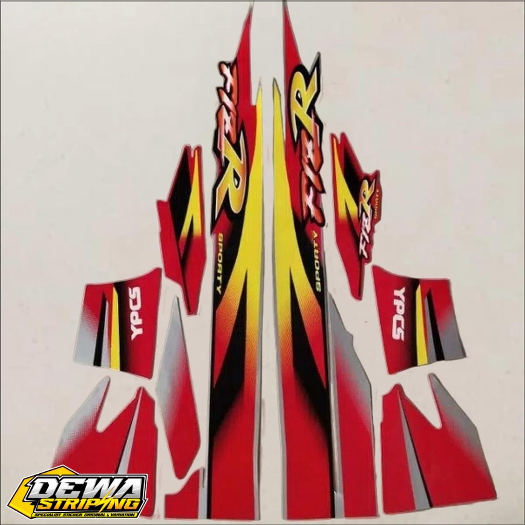 Striping sticker lis body yamaha f1zr fizr fiz r 1999 2000 limited edition merah silver