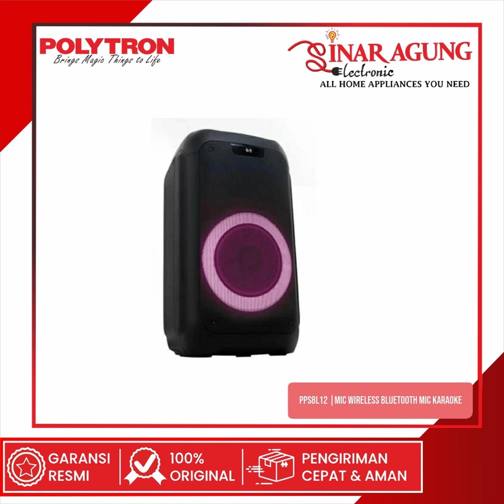 POLYTRON PPS 8L12 MIC WIRELESS BLUETOOTH MIC KARAOKE 50 W