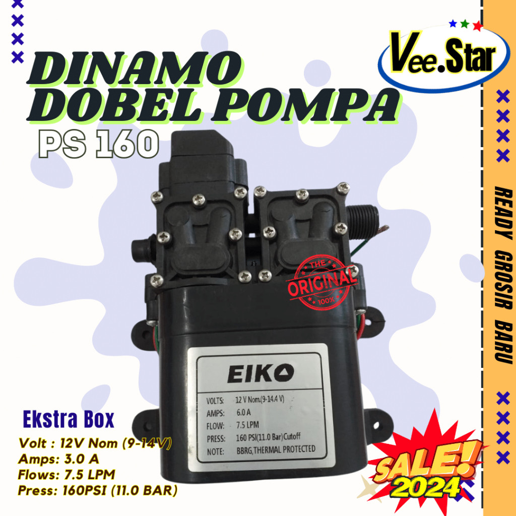 Pompa Double EIKO 160PSI Neple-Drat sprayer / pompa misting / DINAMO POMPA DOBEL