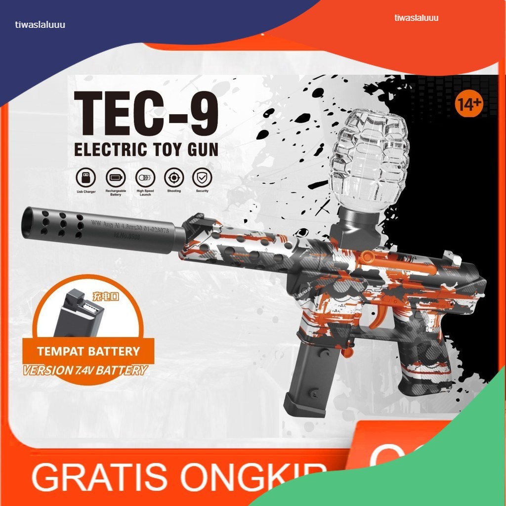 Mainan Anak BTC-3039 TEC-9 ELECTRIC TOY GN Mainan Tembakan Otomatis Bubble Seru Anak