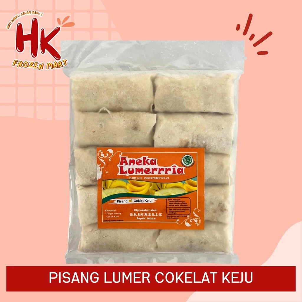 

Brecxelle Pisang Lumer Cokelat Keju (piscok aneka lumeria banana choco cheese) HK Frozen Mart