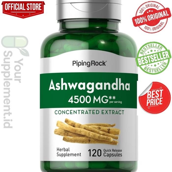 Pipingrock aswagandha 1500 mg isi 120 capsul / pipingrock ashwagandha - isi 120