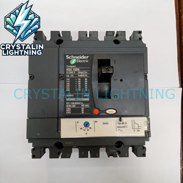 MCCB NSX100 4Pole 80A -100A Schneider