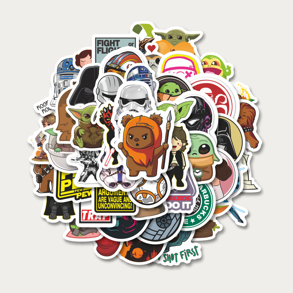 

Sticker Pack Stiker Kartun Star Wars Cute Stiker | Sticker TUMBLR | Stiker LAPTOP KOPER HELM