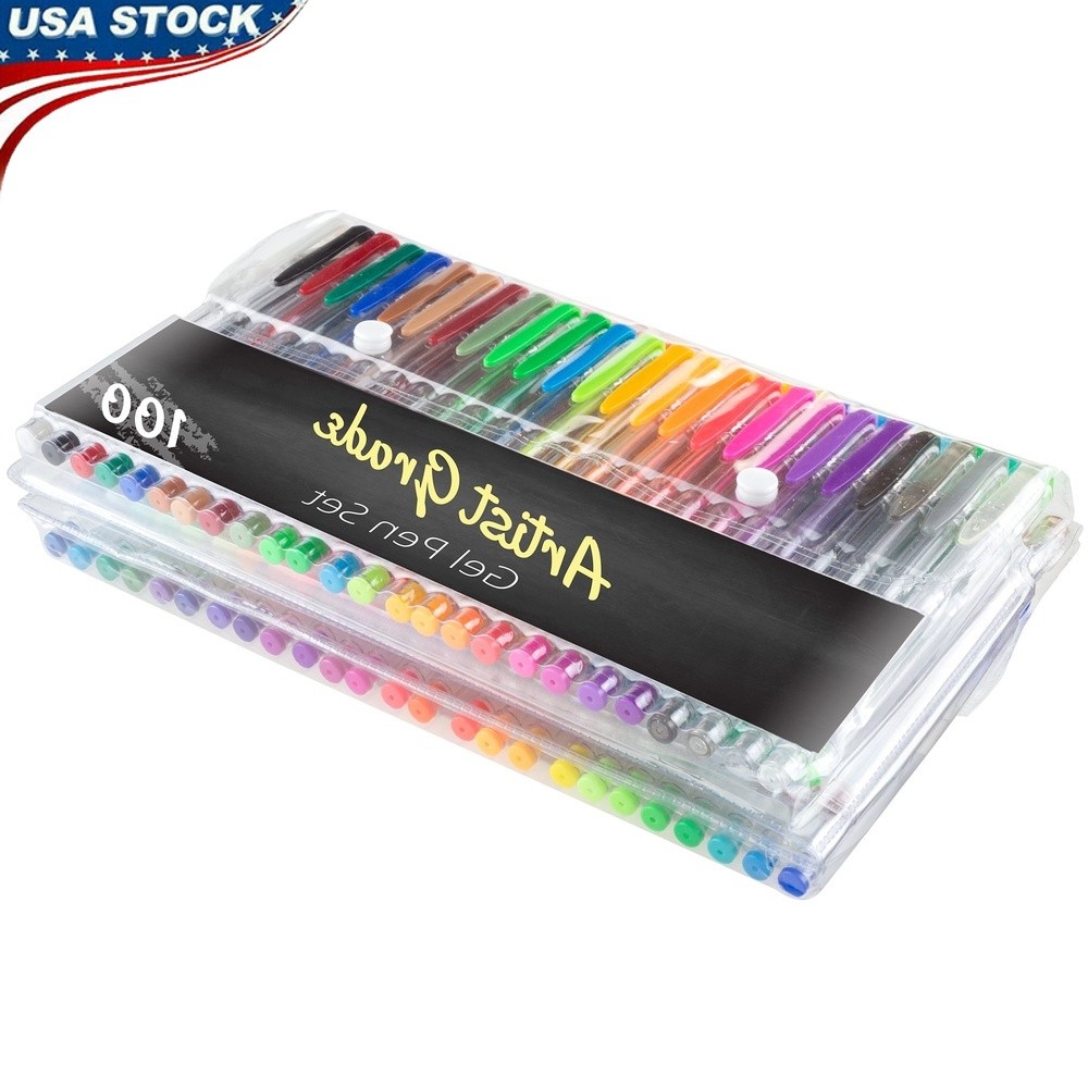 

100 Color Gel Pen Set High Quality Fine Point Drawing Sketching Coloring Scrapbooking Doodling Art Projects Non-Toxic