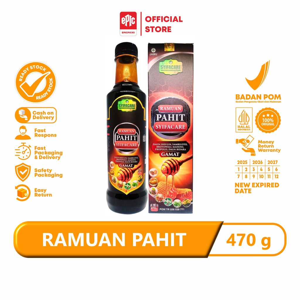 

Ramuan Pahit Madu Hitam Pahit Syifacare komposisi madu insulin sambiloto brotowali mahoni propolis bidara gamat 470 gr