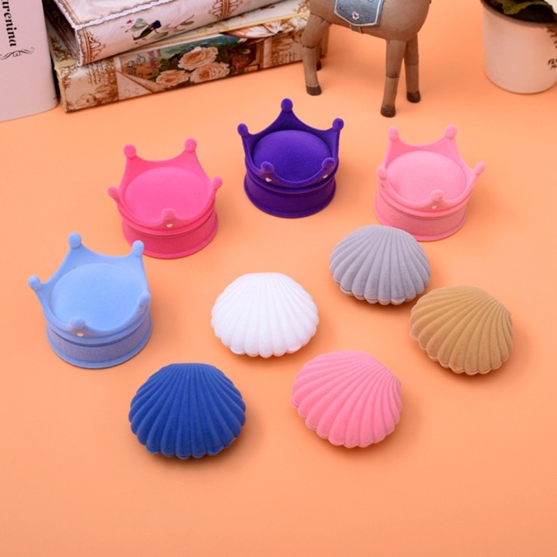 

Velvet- Cloth Ring Jewelry Storage Gift Shell Box Ring Earrings Jewelry Counter Display Props Necklace Display Showcase