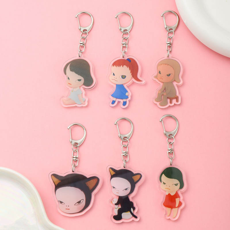 

Yoshitomo Nara Acrylic Keychain Accessaries Anime Cartoon Funny Bag Pendant Cute Creative Charm Car Keyring Friends Fans Gifts