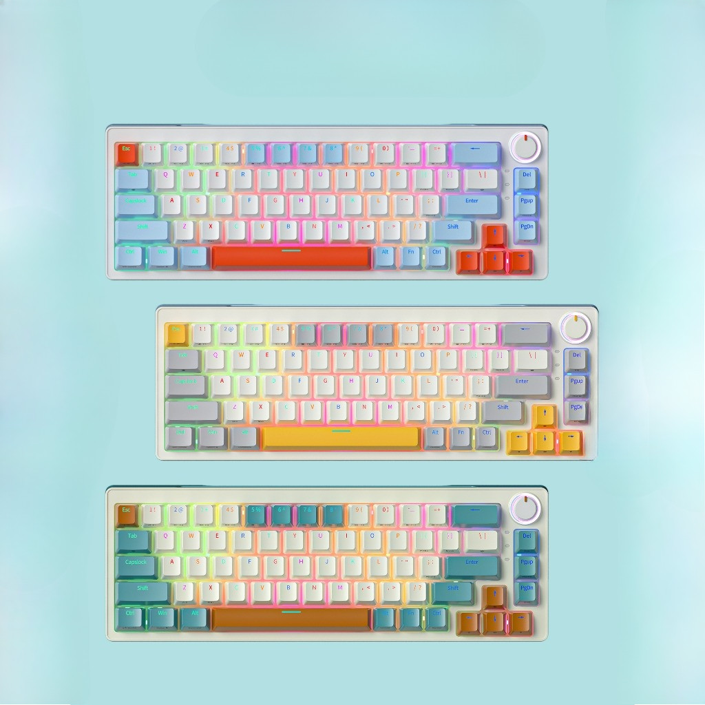 ZIFRIEND ZA68 Mechanical Gaming Keyboard 3 Modes 5pin Hotsp Rgb Backlit Wired Wireless Keyboard