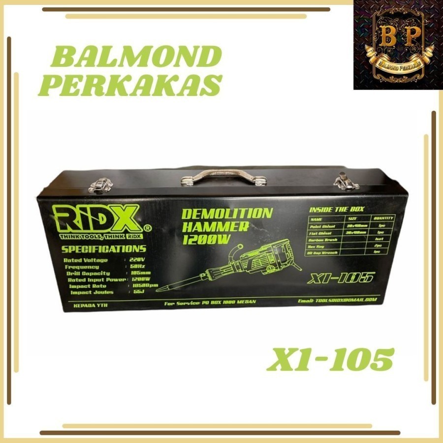 MESIN JACK DEMOLITION BREAKER HAMMER PH65 15kg RIDX X1 - 105